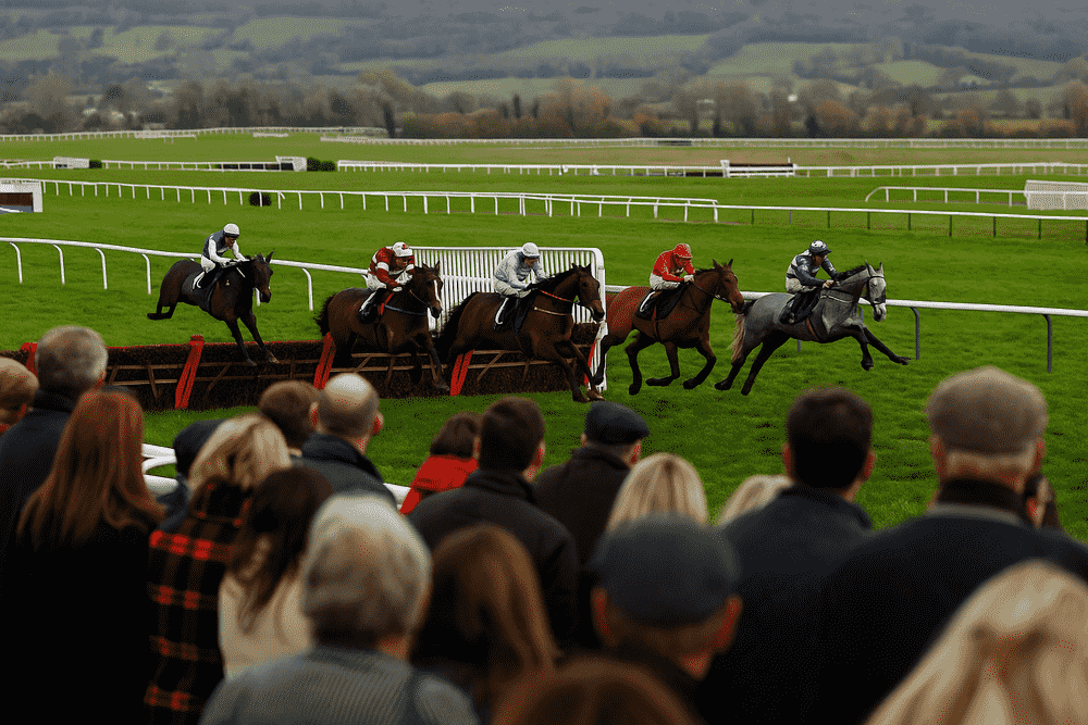 Spectators watching a steeplechase race – horses to follow Nicky Henderson 2025/26 season